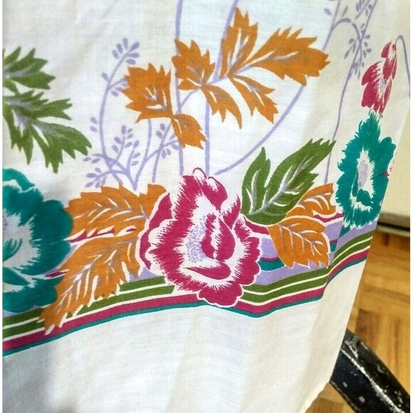 Vintage 70s maxi long peasant white floral romantic nightgown - Picture 9 of 9